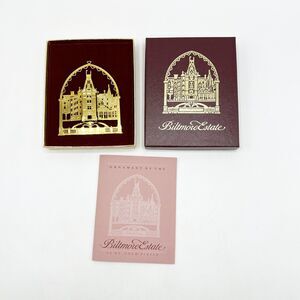 Biltmore Estate 3D Christmas Ornament 24K Gold Finish w/Box 3.5" *READ